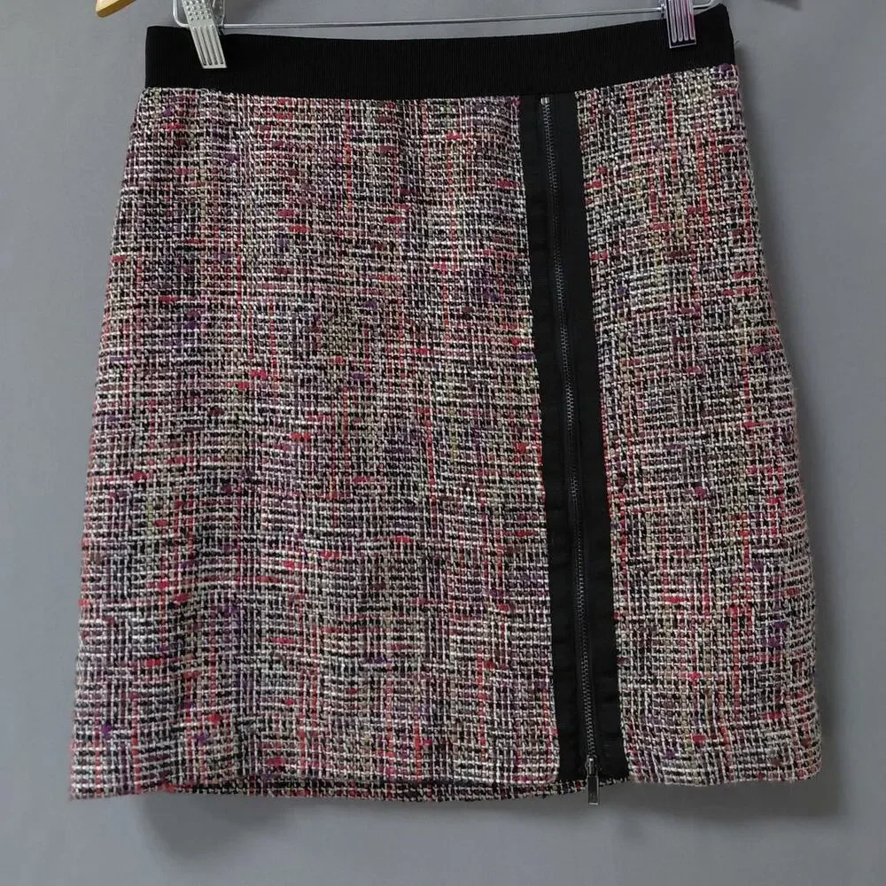 Liz Claiborne Wool Blend Multicolor Mini Textured Skirt Women Size 6P